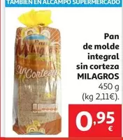 alcampo - Pan De Molde Integral Sin Corteza
