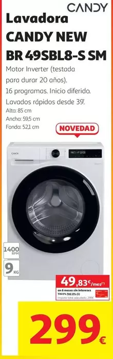 Candy - Lavadora BR 49SBLB-S S M