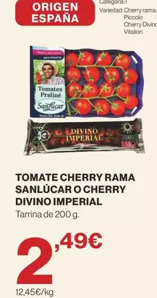 Imperial - Tomate Cherry Rama Sanlucar O Cherry Divino