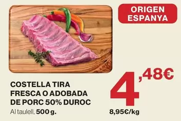 duroc - Costella Tira Fresca O Adobada De Porc 50% Duroc