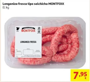 Montfoix - Longaniza Fresca Tipo Salchicha