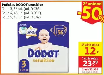 Pañal Dodot Sensitive Recien Nacido Talla 1 58 Uds.
