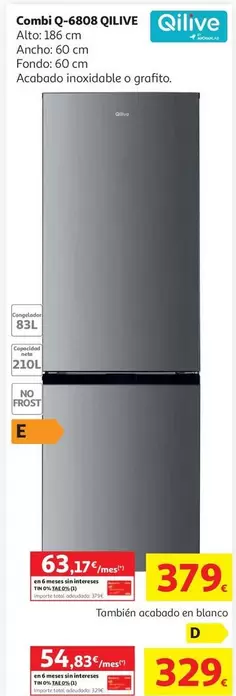 Combi Nf 186cm Qilive Q-6808 INOX/ 600129625/T-6808w/E/Xxl/*