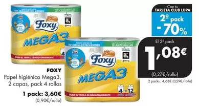 Foxy - Papel Higiénico Mega3