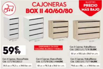Blanco - Cajoneras Box II 40/60/80