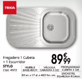 stylo - Fregadero 1 Cubeta + 1 Escurridor
