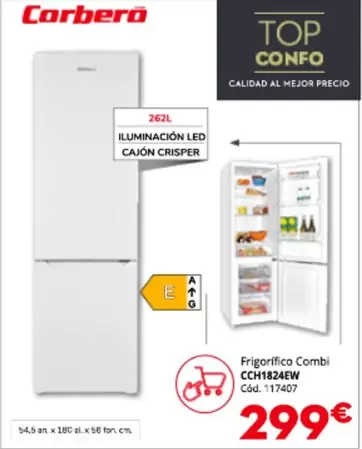 Corberó - Frigorífico Combi Cch18a4ew