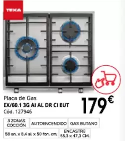 Teka - Placa De Gas Ex/60.13g Ai Al Dr Ci But