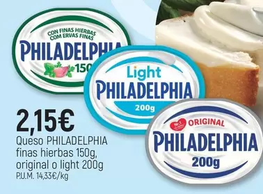 Philadelphia - Queso Finas Hierbas Original O Light