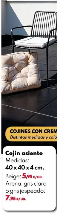 Cojín Silla 40x40x4cm - Beige