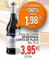 carta de plata - Viño Tierra De Castilla