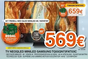 Samsung - TV NEOQLED MINILED SAMSUNG TQ55QN73FATXXC