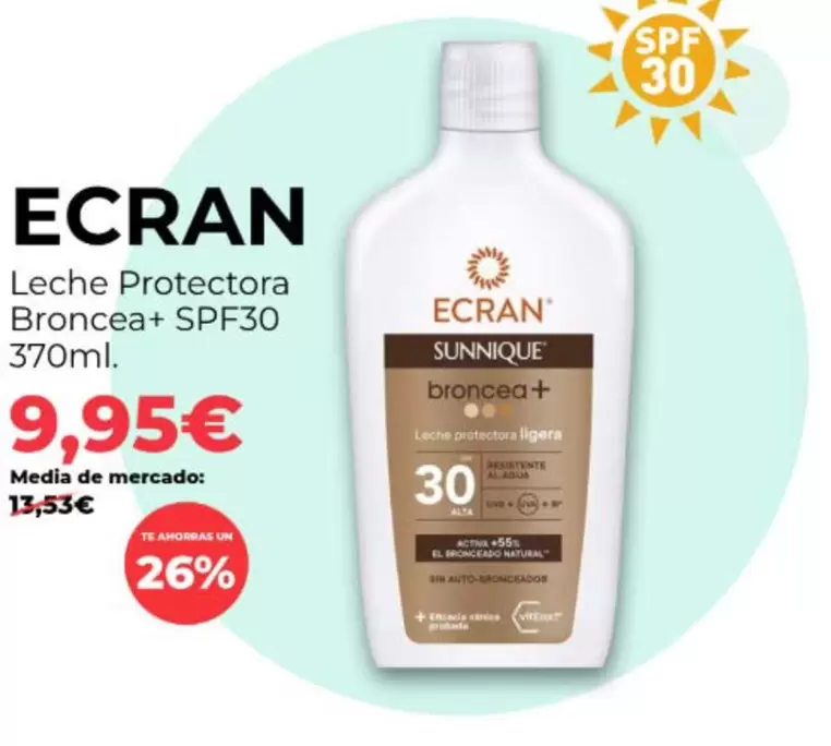 Ecran - Leche Protectora Broncea+ Spf30
