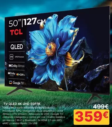 TCL - TV QLED 4K UHD 50P7K