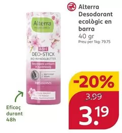 Alterra - Desodorant Ecologic En Barra