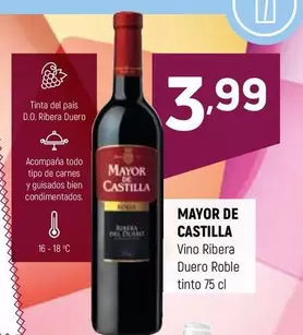 Mayor De Castilla - Vino Ribera Duero Roble Tinto