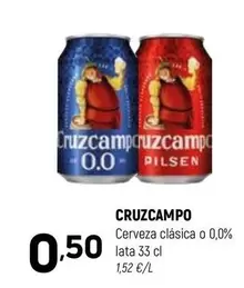 Cruzcampo - Cerveza Clásica O 0,0% Lata