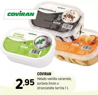 coviran - Helado Vainilla-caramelo, Sorbete Limón O Stracciatella Tarrina