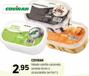 Coviran - Helado Vainilla-Caramelo, Sorbete Limón O Stracciatella Tarrina