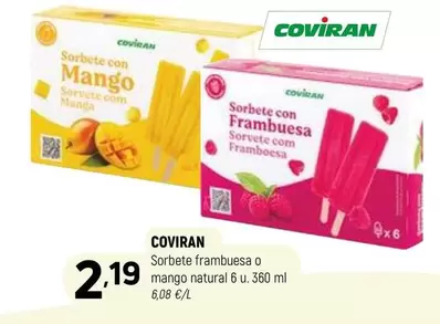 Coviran - Sorbete Frambuesa O Mango Natural