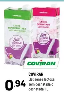 Coviran - Llet Sense Lactosa Semidesnatada O Desnatada