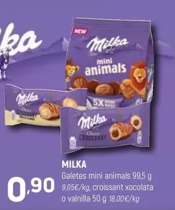 Milka - Galetes Mini Animals Croissant Xocolata O Vainilla