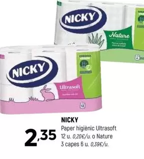Nicky - Paper Higienic Ultrasoft O Nature 3 Capes