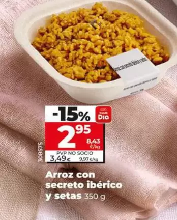 Arroz Con Secreto Ibérico Y Setas