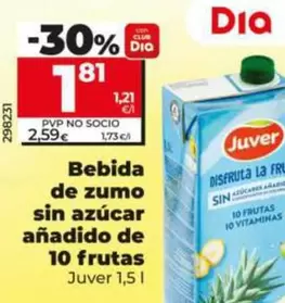 Juver - Bebida De Zumo Sin Azucar Anadido