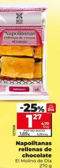 El Molino De Dia - Napolitanas Rellenas De Chocolate