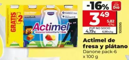 Danone - Actimel De Fresa Y Platano