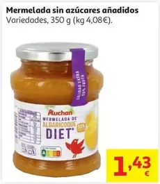 Mermelada Diet Sin Azucar Añadido Fresa Auchan 350gr