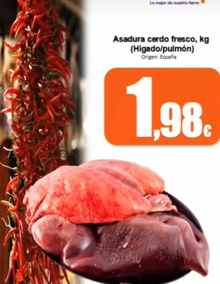 Asadura Cerdo Fresco, (Higado/Pulmón)