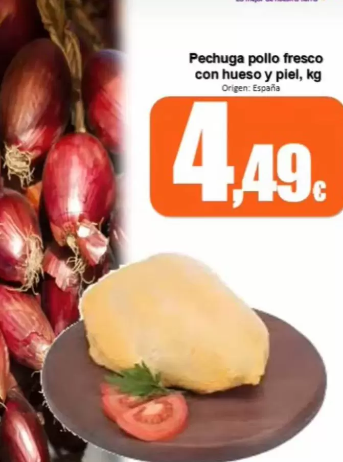 Pechuga Pollo Fresco Con Hueso Y Piel