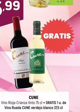 Cune - Vino Rioja Crianza Tinto + Gratis Vino Rueda Verdejo Blanco