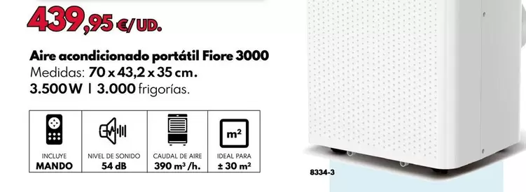 Aire Acondicionado Portátil Fiore 3000