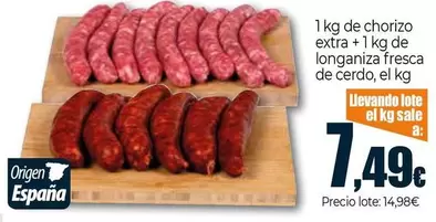 1 Kg De Chorizo Extra + 1 Kg De Longaniza Fresca De Cerdo