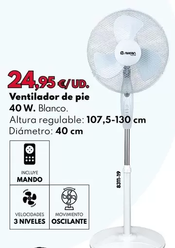 Raydan Home - Ventilador De Pie