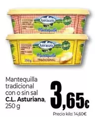 Central Lechera Asturiana - Mantequilla Tradicional Con O Sin Sal