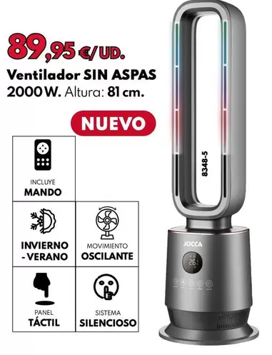 Jocca - Ventilador Sin Aspas 2000 W