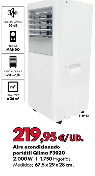 Qlima - Aire Acondicionado Portátil P3020 2.000W