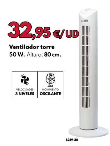 Ventilador Torre 50 W