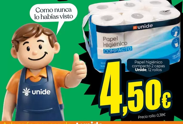 Unide - Papel Higienico Compacto 2 Capas