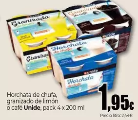 Unide - Horchata De Chufa, Granizado De Limón O Café