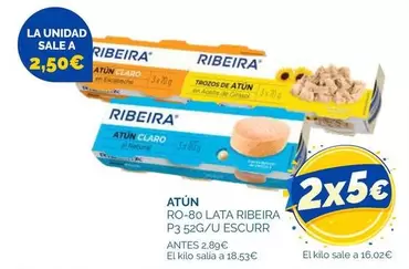ribeira - Atún Roa 80 Lata Ribeira P3, 5g/u Escurr