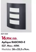 Aplique Rascino-e E27. Max.:40W.
