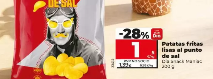 Dia Snack Maniac - Patatas Fritas Lisas Al Punto De Sal