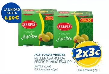Serpis - Aceitunas Verdes Rellenas Anchoa