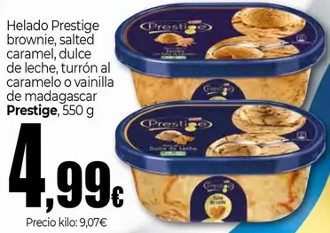 Prestige - Helado  Brownie, Salted Caramel,dulce De Leche,turrón Al Caramelo O Vainilla De Madagascar