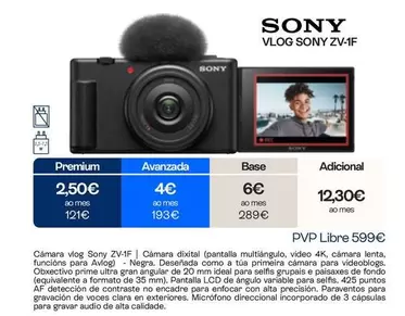 Sony - Camara Vlog ZV-1F